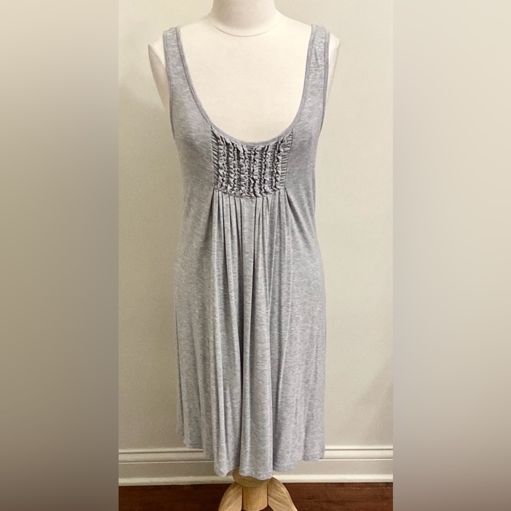 Saint Tropez West Grey SZ S  Coastal Grandma Romantic Cottagecore Ruffled Dress